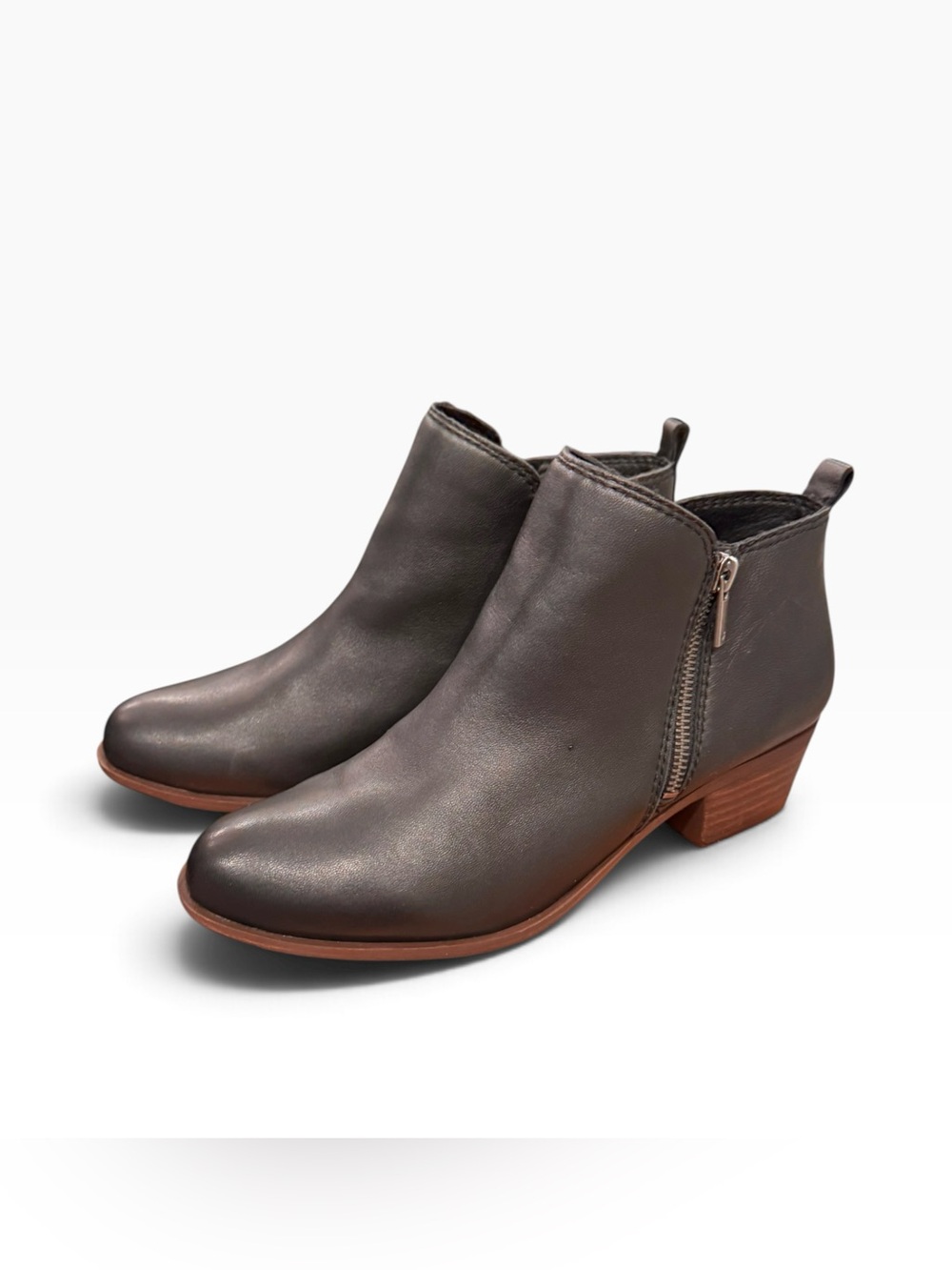 Lucky Brand K-Basel Leather Ankle Boots Black US 9.5 W